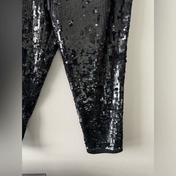 Gryphon Black Sequin Pants Drawstring w/ Pockets Women's XS - Picture 5 of 12